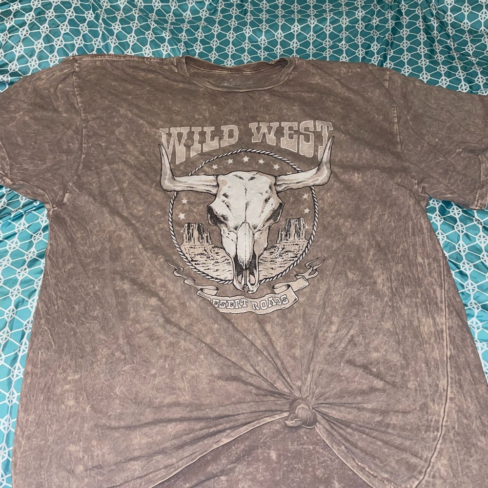 Brown Graphic oversized Tee - Women